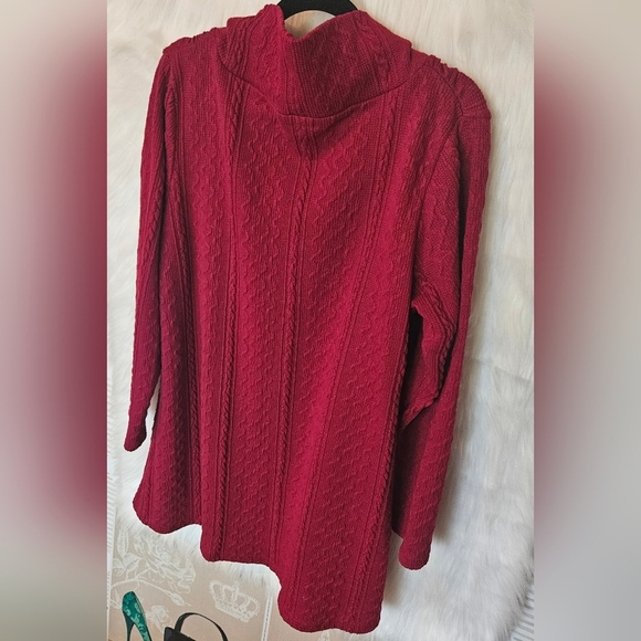 Fresh FX Vintage Y2K Cranberry Cowl Neck Pocketed Sweater Dress - Picture 4 of 7